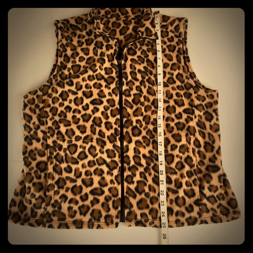 Leopard Print fleece vest
